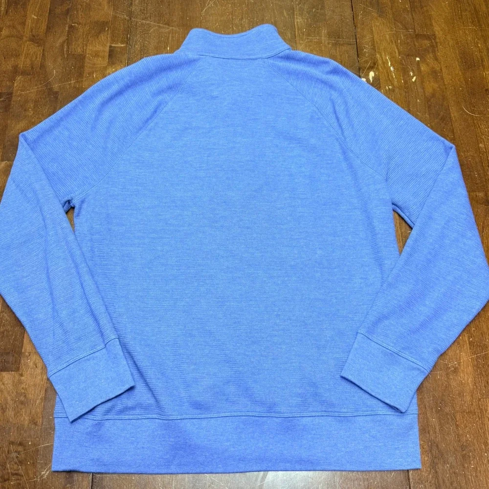 Banana Republic Pullover Mens XL Blue Textured Button Mock‎ Neck 676207-00